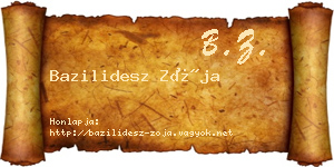 Bazilidesz Zója névjegykártya